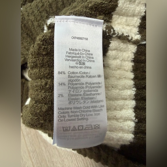 Madewell Amanda Cotton Boucle Sweater Tee in Expedition Green/Cream Stripe - Picture 7 of 7